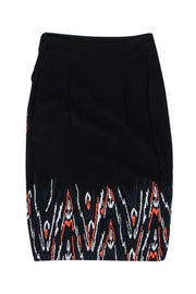 Current Boutique-Sass & Bide - Black Pencil Skirt w/ Neon Embroidery Sz 2