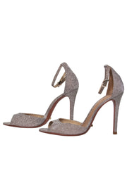 Current Boutique-Schutz - Champagne Gold Glitter Strappy Heels Sz 8.5