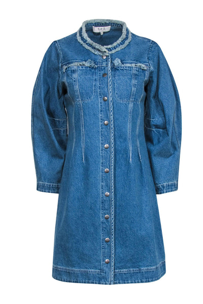 Current Boutique-Sea NY - Medium Wash Longline Denim Dress Sz 8