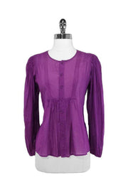 Current Boutique-See by Chloe - 100% Cotton Purple Blouse Sz 4