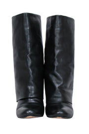 Current Boutique-See by Chloe – Black Leather Fold Over Boots Sz 8.5