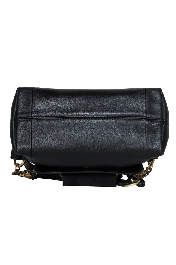 Current Boutique-See by Chloe - Black Leather & Suede Crossbody w/ Chain Handle