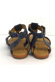 Current Boutique-See by Chloe - Blue Denim Flat Leather Sandals Sz 6