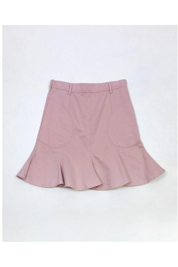 Current Boutique-See by Chloe - Pale Pink Flared Cotton & Linen Skirt Sz 8