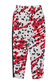 Current Boutique-See by Chloe - White, Black & Red Abstract & Leopard Print Straight Leg Pants Sz 6