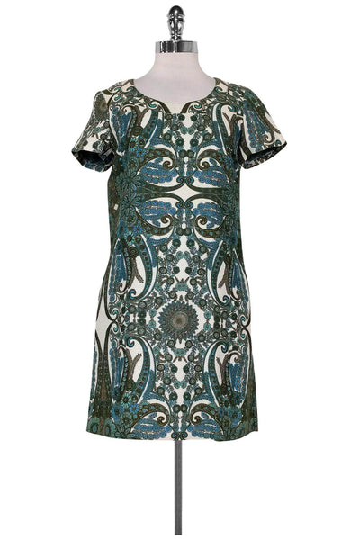 Current Boutique-See by Chloe - White, Blue & Green Paisley Print Dress Sz 6