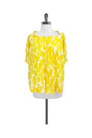 Current Boutique-See by Chloe - Yellow & White Print Cotton Top Sz 4