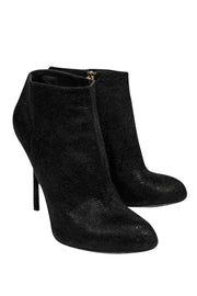 Current Boutique-Sergio Rossi - Black Textured Stiletto Ankle Booties Sz 9.5