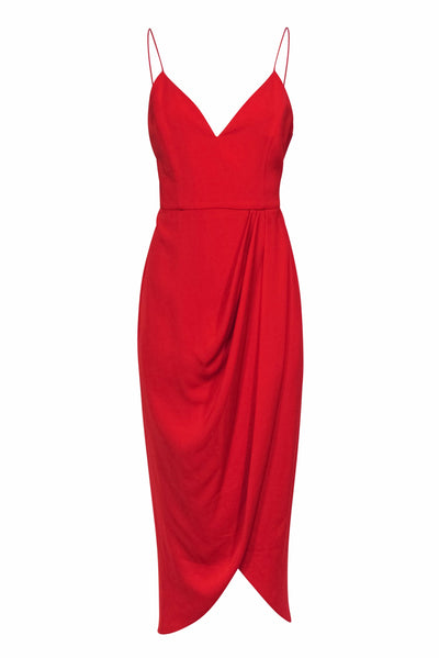 Current Boutique-Shona Joy - Red Sleeveless Wrap-Style Maxi Dress Sz 8