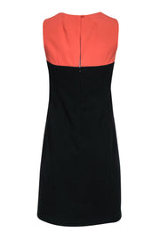 Current Boutique-Shoshanna - Black & Coral Colorblock Cocktail Dress w/ Shoulder Cutouts Sz 8