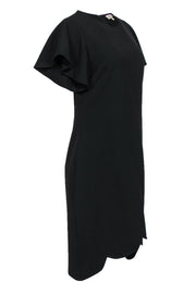 Current Boutique-Shoshanna - Black Flutter Sleeve Dress w/ Tulip Hem Sz 10