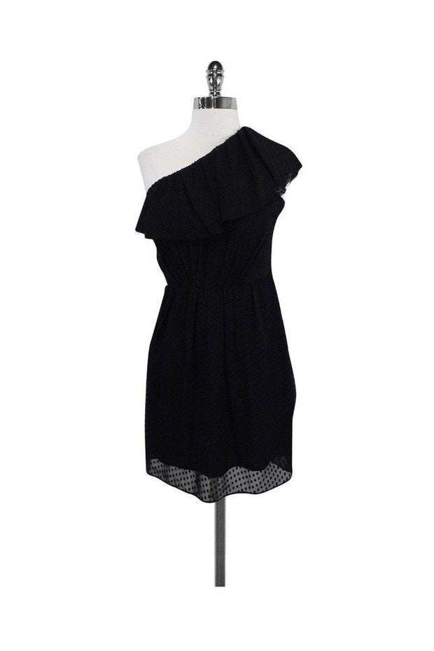 Current Boutique-Shoshanna - Black One Shoulder Ruffle Dress Sz 2