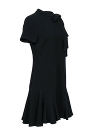 Current Boutique-Shoshanna - Black Short Sleeve Shift Dress w/ Neck Tie Sz 8