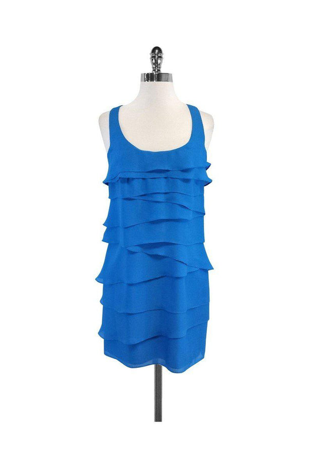 Current Boutique-Shoshanna - Blue Tiered Scoop Neck Dress Sz 2