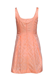 Current Boutique-Shoshanna - Bright Peach Geometric Textured A-Line Dress Sz 2