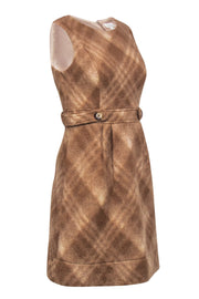 Current Boutique-Shoshanna - Camel Plaid Wool Sheath Dress Sz 6