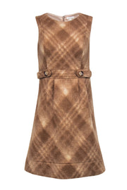 Current Boutique-Shoshanna - Camel Plaid Wool Sheath Dress Sz 6