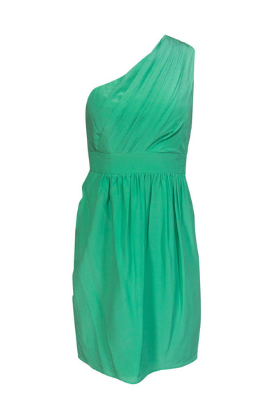 Current Boutique-Shoshanna - Green One-Shoulder Dress w/ Pleating Sz 6