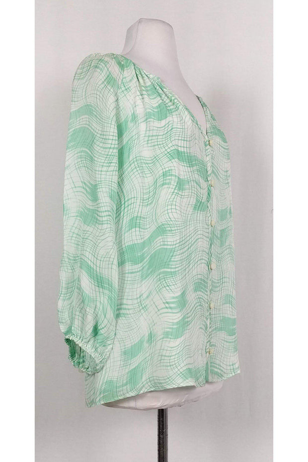 Current Boutique-Shoshanna - Green Printed Button-Up Sz 6