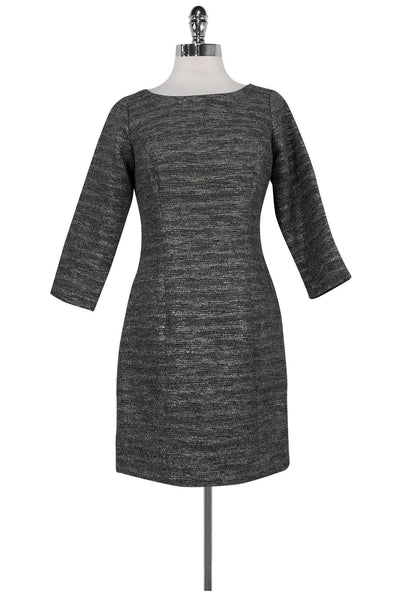 Current Boutique-Shoshanna - Grey Metallic Fitted Dress Sz 6