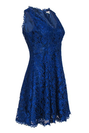 Current Boutique-Shoshanna - Indigo Blue Lace Flared Mini Dress Sz 6