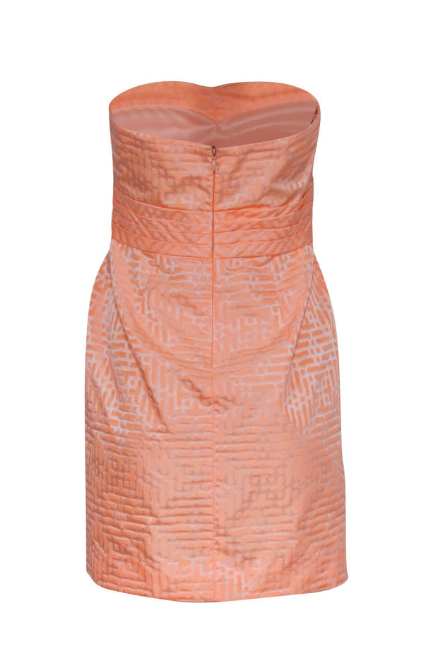 Current Boutique-Shoshanna - Metallic Peach Patterned Strapless Dress Sz 6