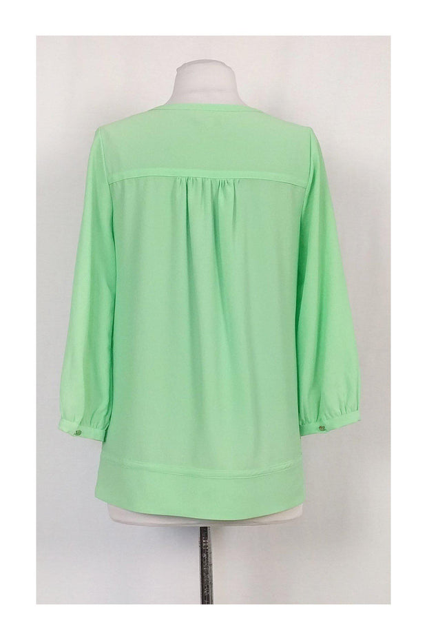 Current Boutique-Shoshanna - Mint Green V-Neck Blouse Sz 2