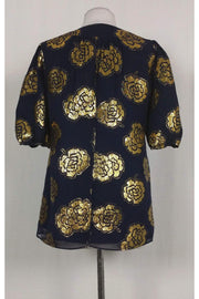 Current Boutique-Shoshanna - Navy & Gold Blouse Sz 6