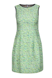 Current Boutique-Shoshanna - Neon Yellow, Teal & Black Tweed Mini Dress Sz 2