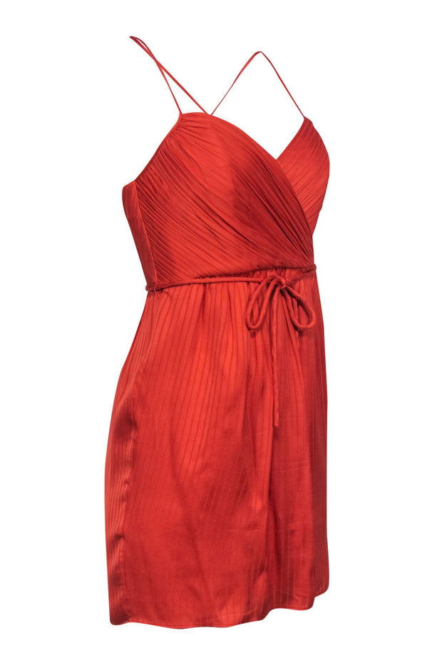 Current Boutique-Shoshanna - Orange Silk Fit & Flare Dress w/ Thin Straps Sz 0