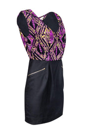 Current Boutique-Shoshanna - Purple Paisley & Black Dress Sz 4