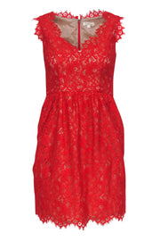 Current Boutique-Shoshanna - Red Lace Plunge A-Line Sz 2