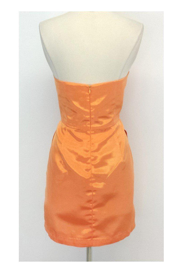 Current Boutique-Shoshanna - Strapless Pleat Dress in Orange Sherbert Sz 8