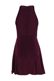 Current Boutique-Shoshanna - Wine Red Silk Satin Flared Cocktail Dress Sz 6