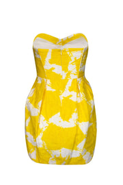 Current Boutique-Shoshanna - Yellow Floral Strapless Dress Sz 4