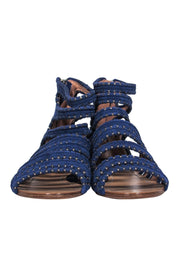 Current Boutique-Sigerson Morrison - Blue Suede Strappy Sandals Sz 8.5