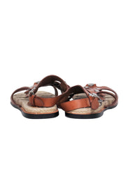 Current Boutique-Sigerson Morrison - Brown Strappy Espadrille Sandals w/ Silver Studs Sz 6