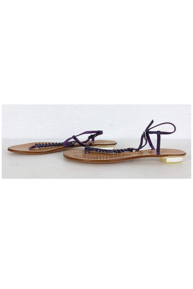 Current Boutique-Sigerson Morrison - Purple Leather Braided Sandals Sz 8