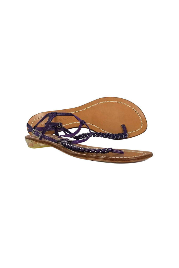 Current Boutique-Sigerson Morrison - Purple Leather Braided Sandals Sz 8