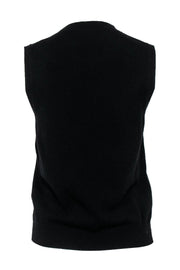 Current Boutique-Skull Cashmere - Black Cashmere Sleeveless Skull Print Sweater Sz M