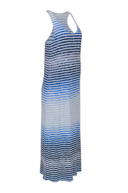 Current Boutique-Soft Joie - Blue & White Gradient Striped Racerback Maxi Dress Sz M