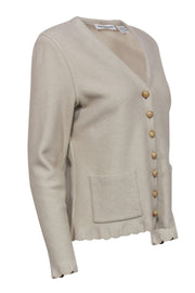 Current Boutique-Sonia Rykiel - Oatmeal Wool & Angora Button-Front Jacket Sz 8