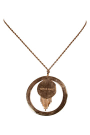 Current Boutique-Sophie Blake - Rose Gold & Onyx Circular Long Pendant Necklace