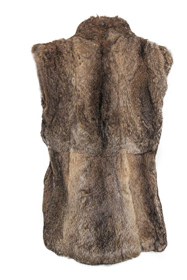 Current Boutique-Split End Ltd. - Brown Rabbit Fur Open Vest Sz M