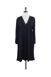 Current Boutique-Sportmax - Black & Navy Silk Shift Dress Sz 10