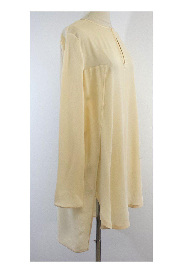 Current Boutique-Sportmax - Cream Silk Long Sleeve Blouse Sz 12