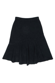 Current Boutique-St. John - Black Knit Flared Midi Skirt Sz 4