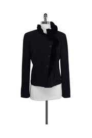 Current Boutique-St. John - Black Knit Velvet Jacket Sz 8