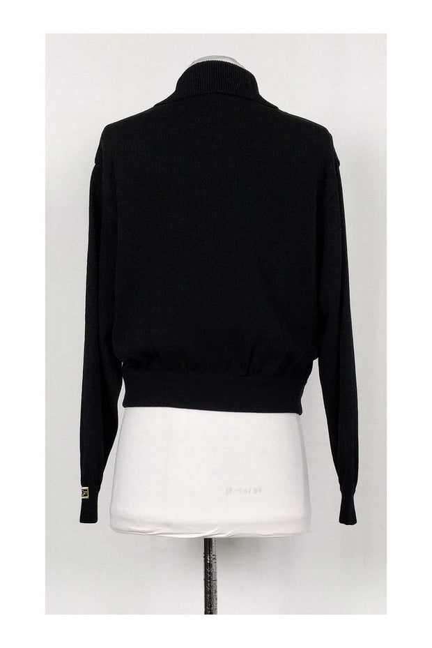 Current Boutique-St. John - Black Knit Zip Jacket Sz P