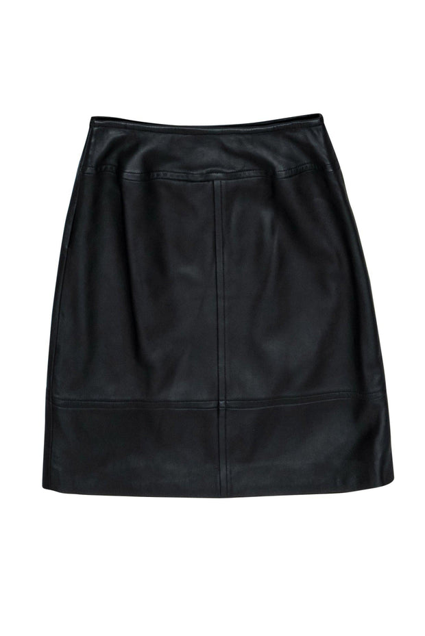 Current Boutique-St. John - Black Leather Pencil Skirt Sz 2